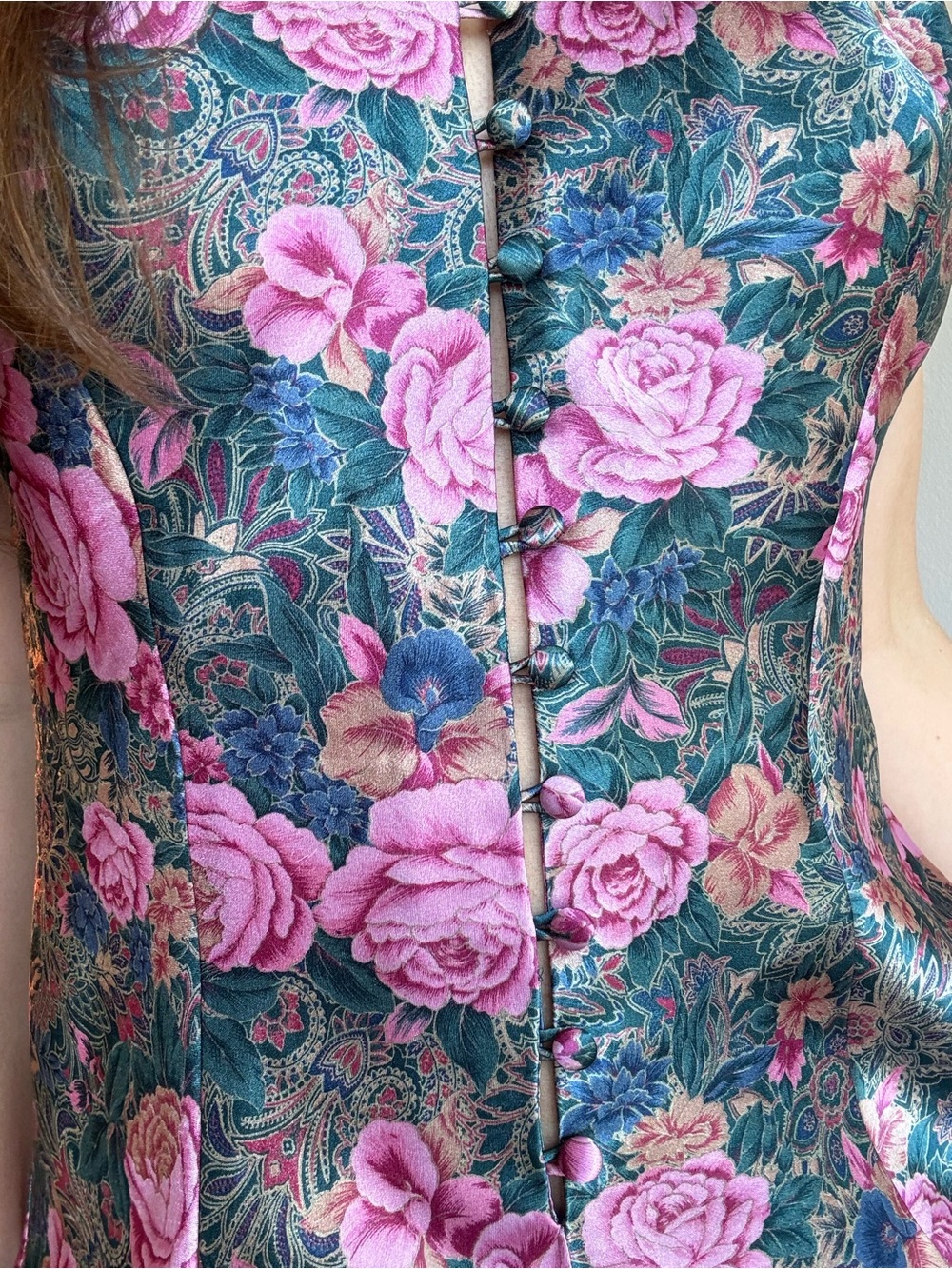 Victoria's Secret 80s Floral Mini Dress Small Button Front Gold Label - Picture 6 of 13